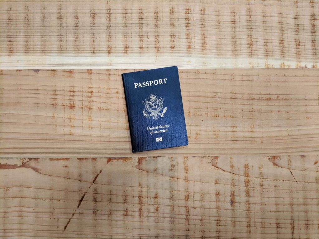 US passport on the table