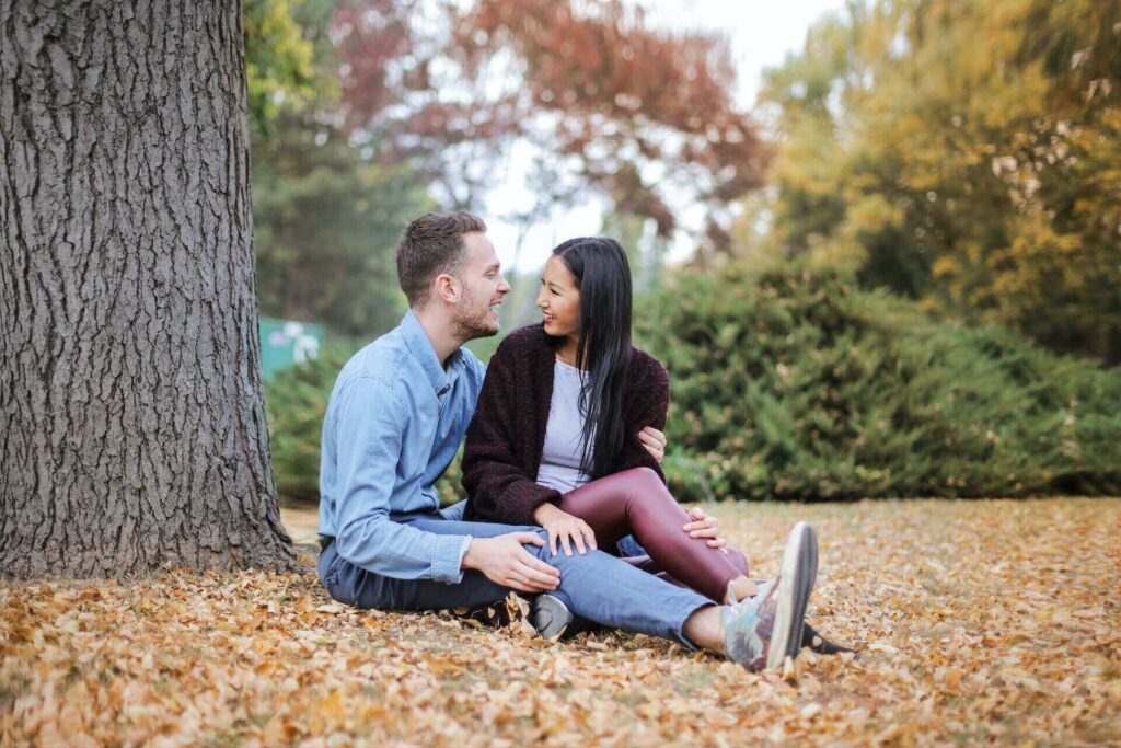 Couple enjoying outdoors after moving internationally